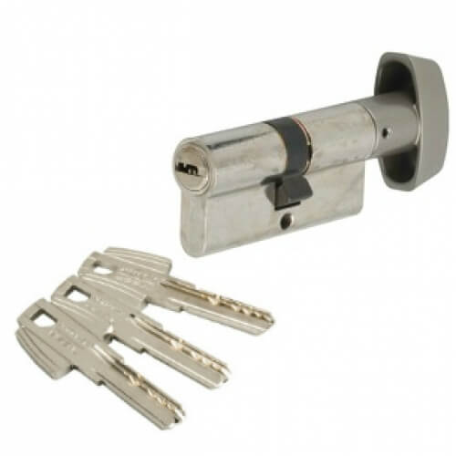 Tesa Assa Abloy T65B3050N: Cilindro europeo T60, 30 x 50 mm, acabado niquelado, compatible con cerraduras de perfil europeo, uso residencial y comercial, instalación sencilla, sustitución y obra nueva