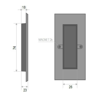 On Wall mounted sliding system handle Tupai 2650Q
