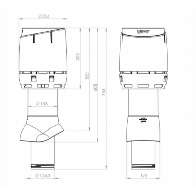 VILPE Ventilation pipe uninsulated 110P/300 FLOW