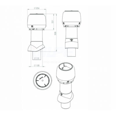 VILPE Ventilation pipe insulated 110P/IS/300 FLOW